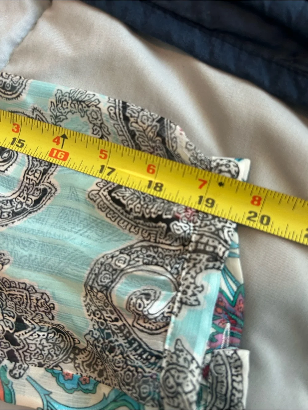 Daniel Rainn 1X Aqua & Pink Floral Paisley Peasant Blouse - Picture 12 of 15